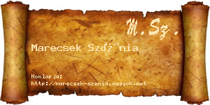 Marecsek Szénia névjegykártya
